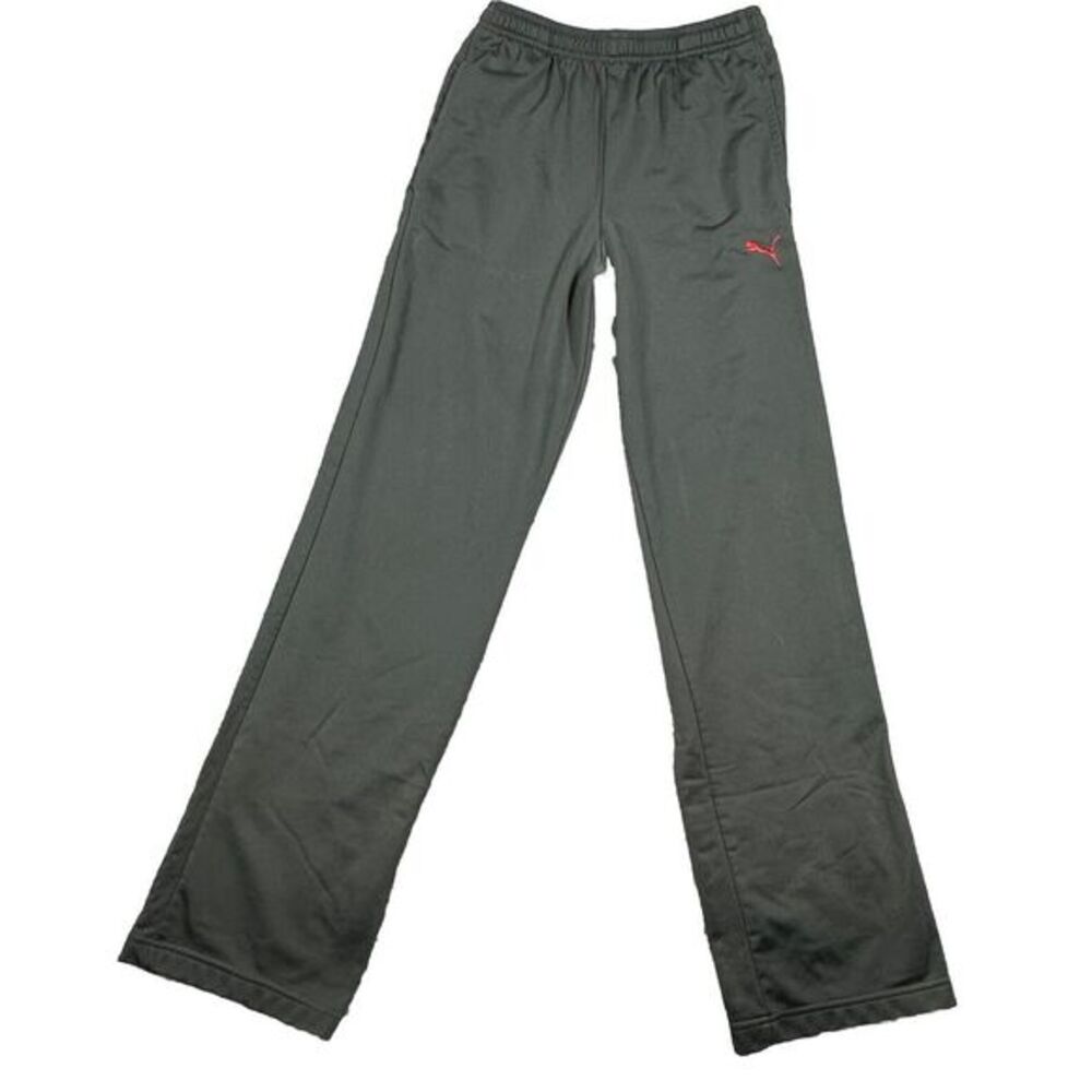 Puma Pants Men Medium Gray Joggers Straight Workout Drawstring Logo Sweatpants